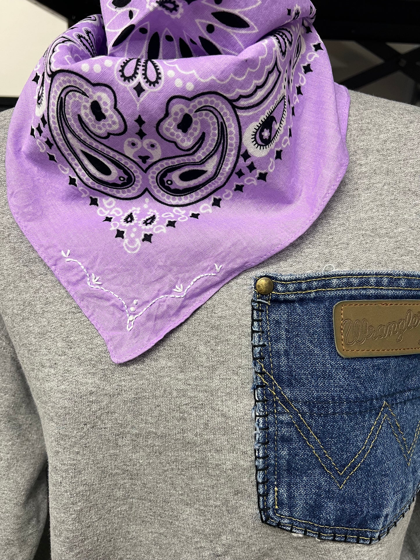 Hand embroidered bandana