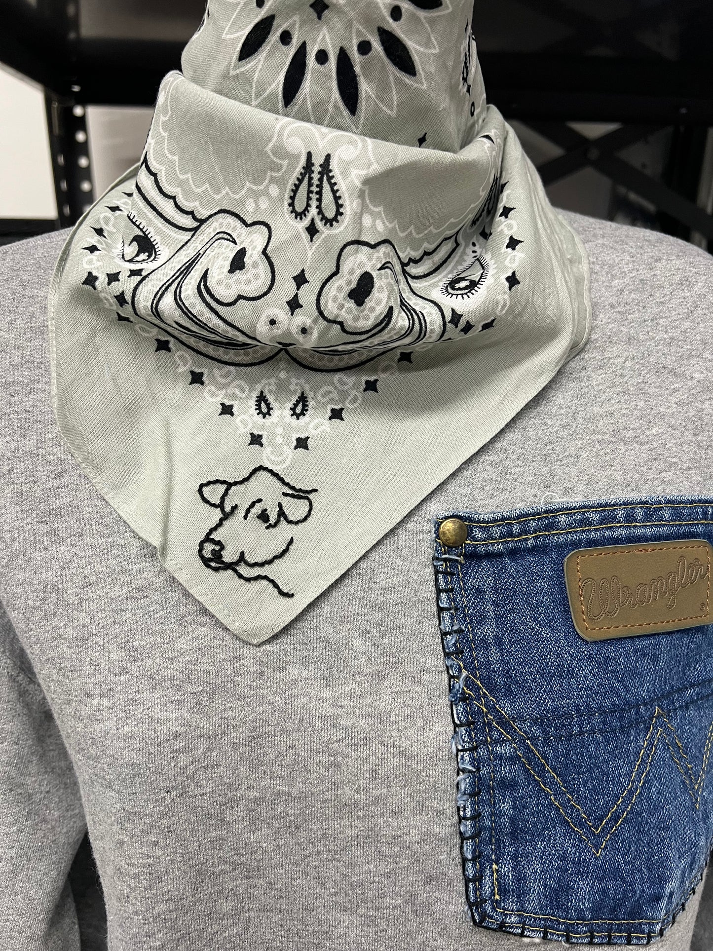 Hand embroidered bandana