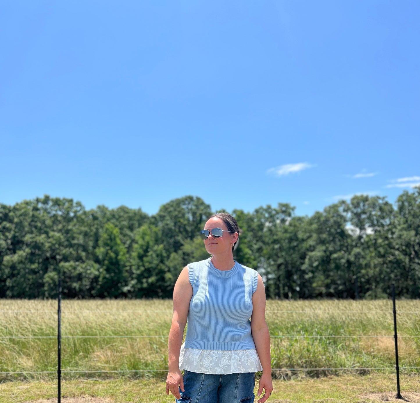 Baby blue sleeveless sweater