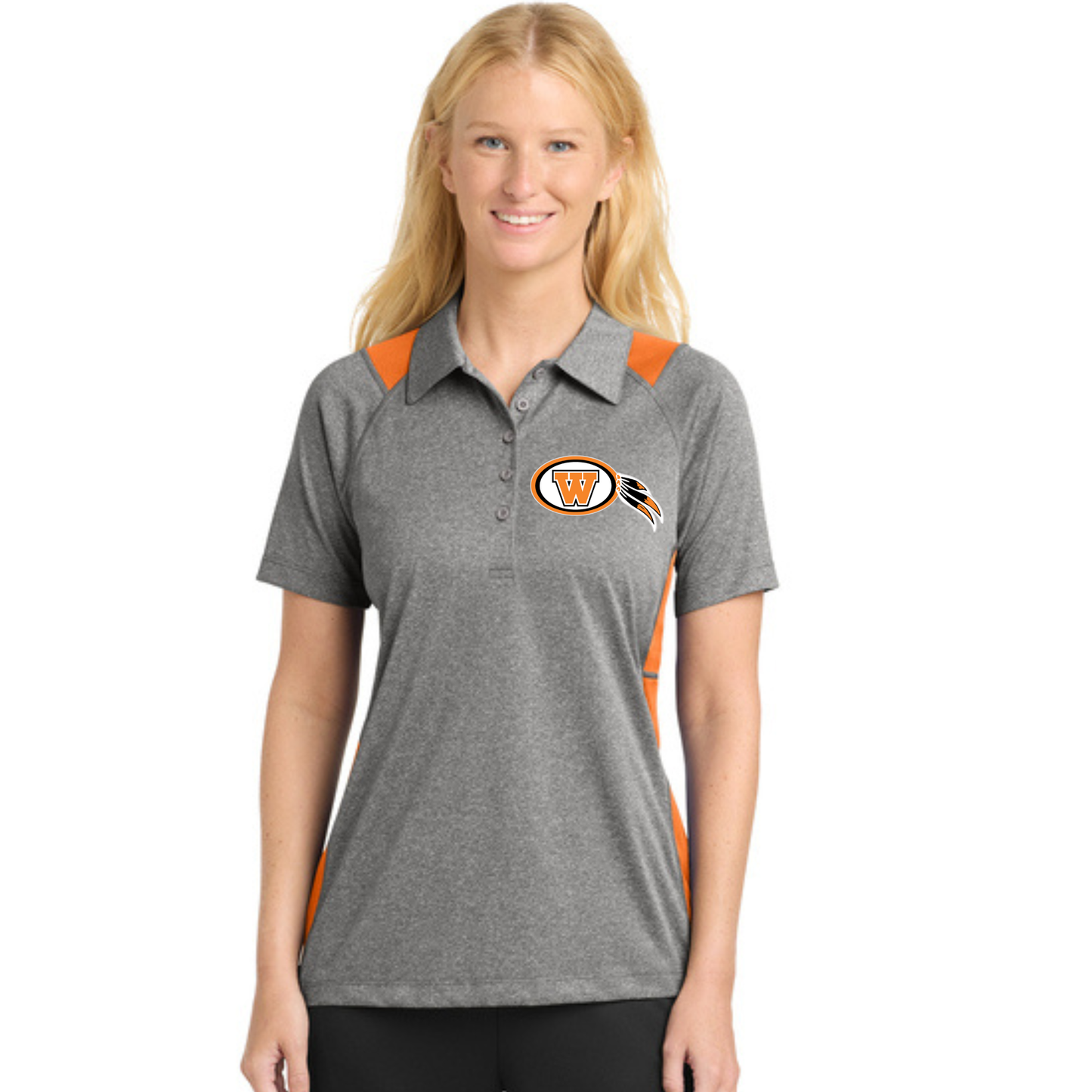 Women's gray/orange polo