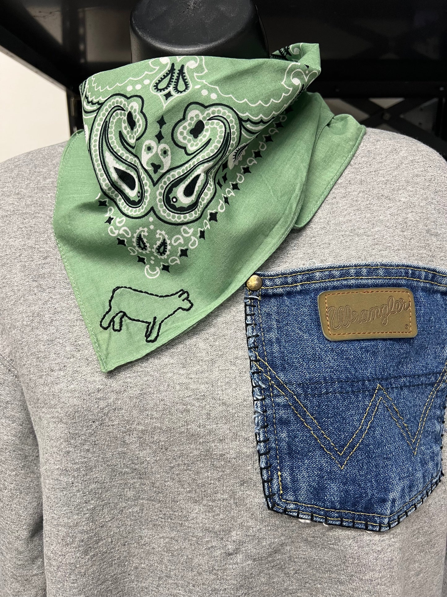 Hand embroidered bandana