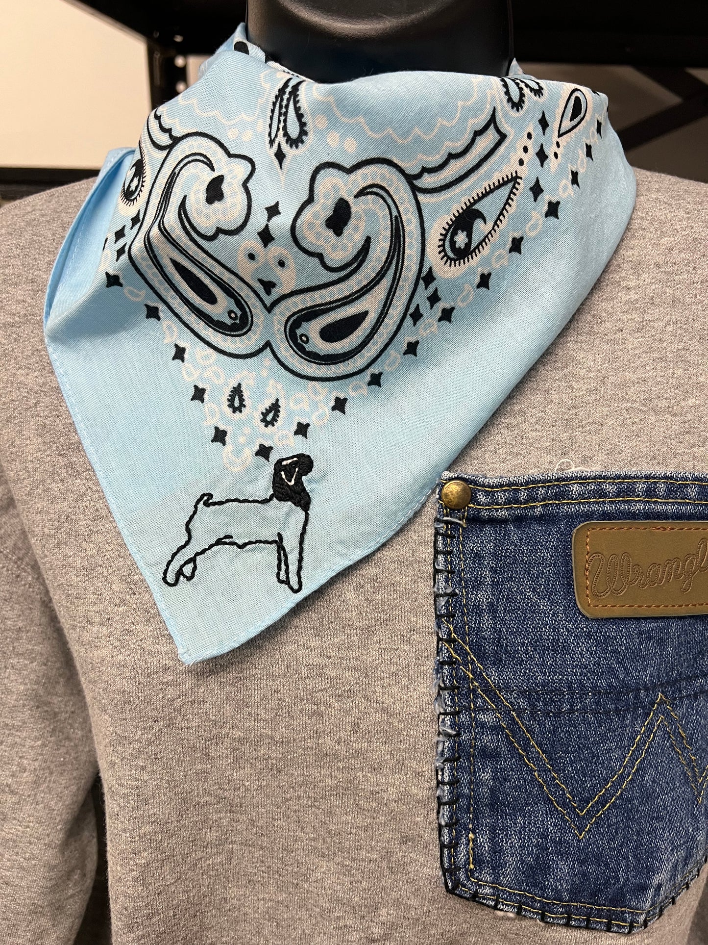 Hand embroidered bandana