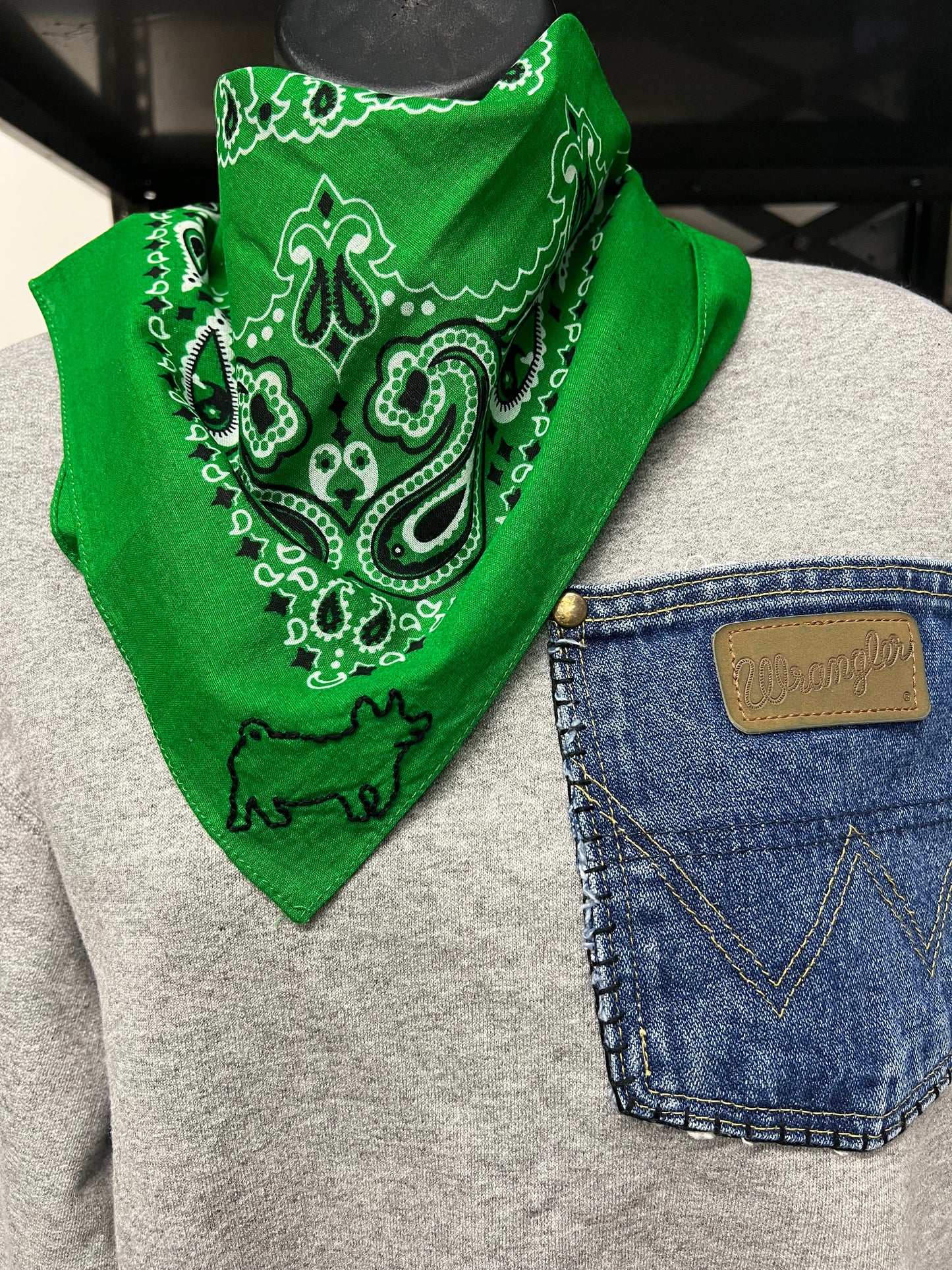Hand embroidered bandana