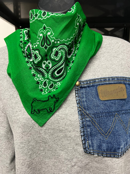 Hand embroidered bandana