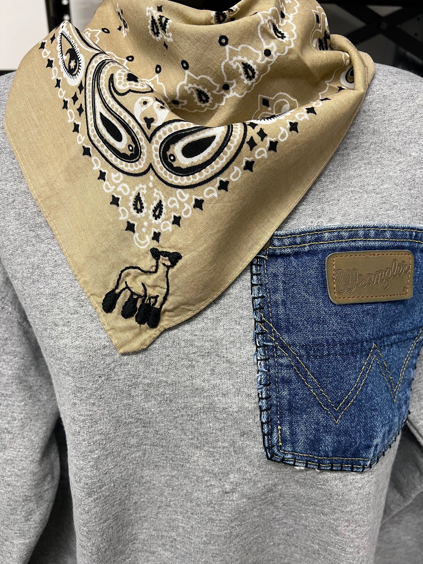 Hand embroidered bandana