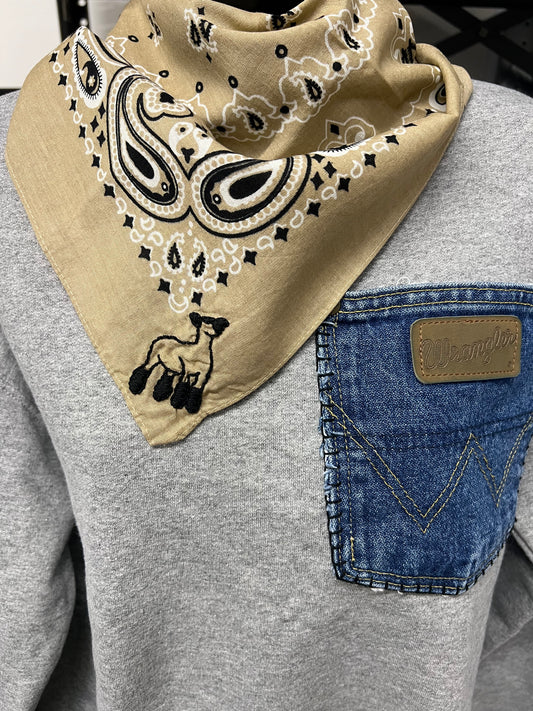 Hand embroidered bandana