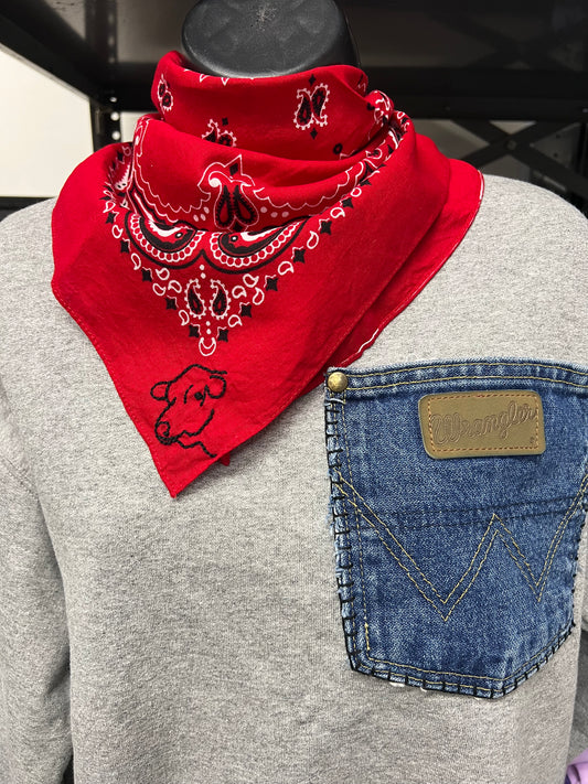 Hand embroidered bandana