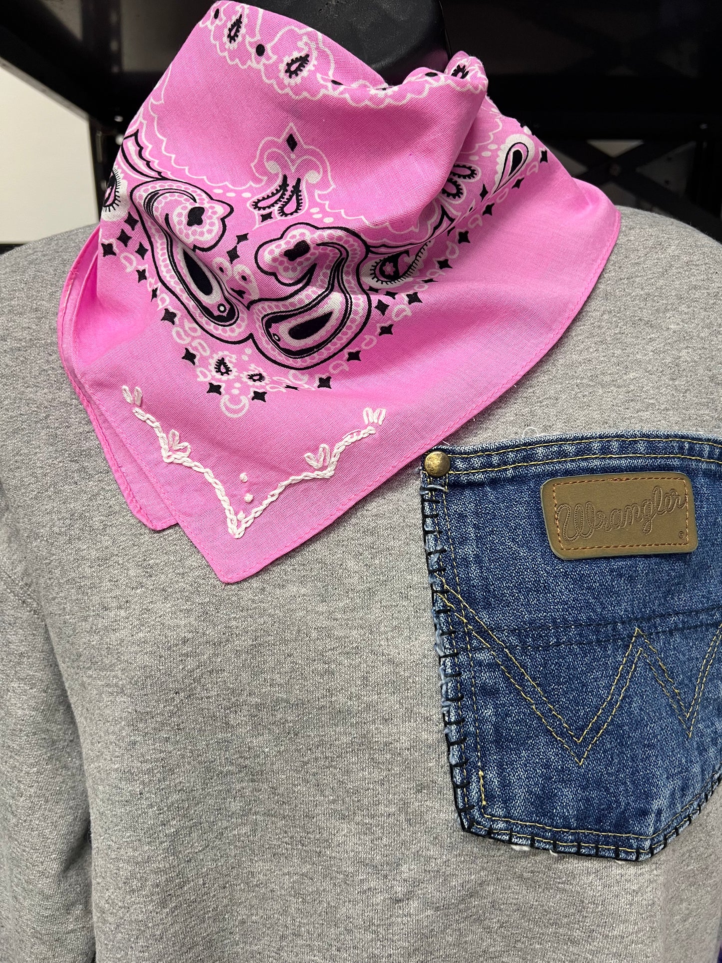 Hand embroidered bandana