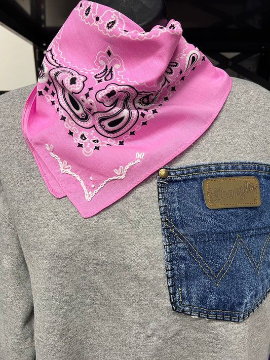 Hand embroidered bandana