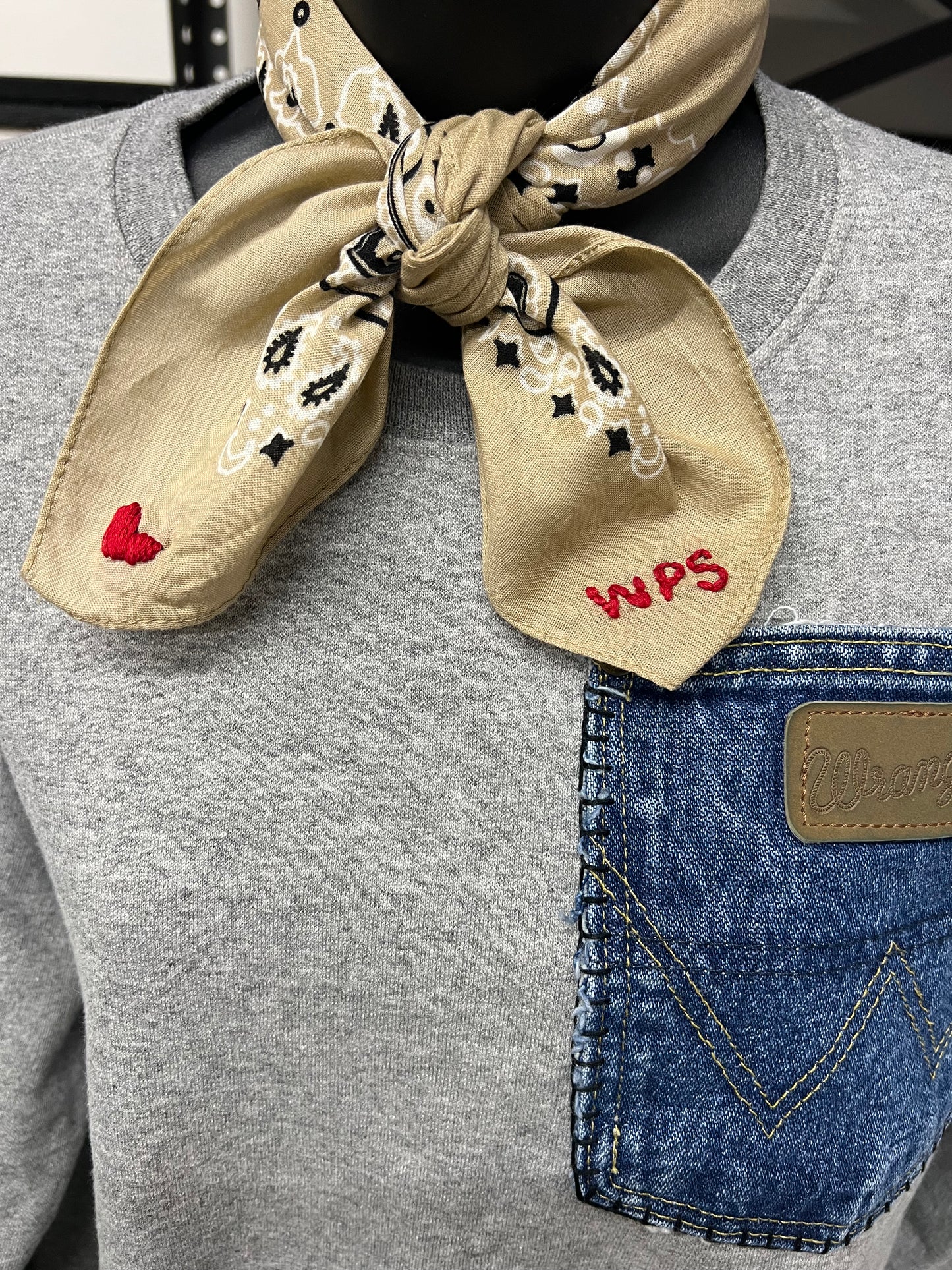 Hand embroidered bandana