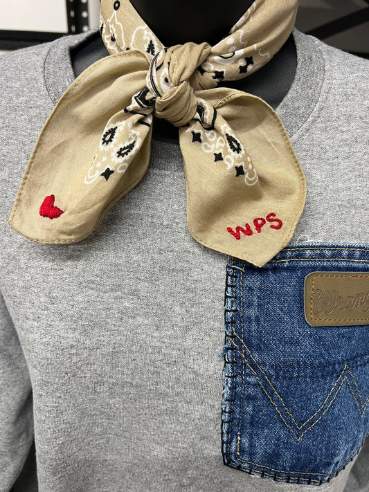 Hand embroidered bandana