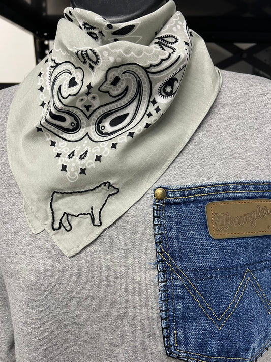 Hand embroidered bandana