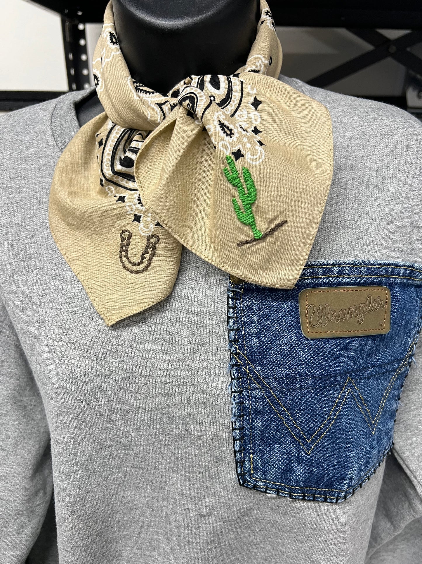 Hand embroidered bandana