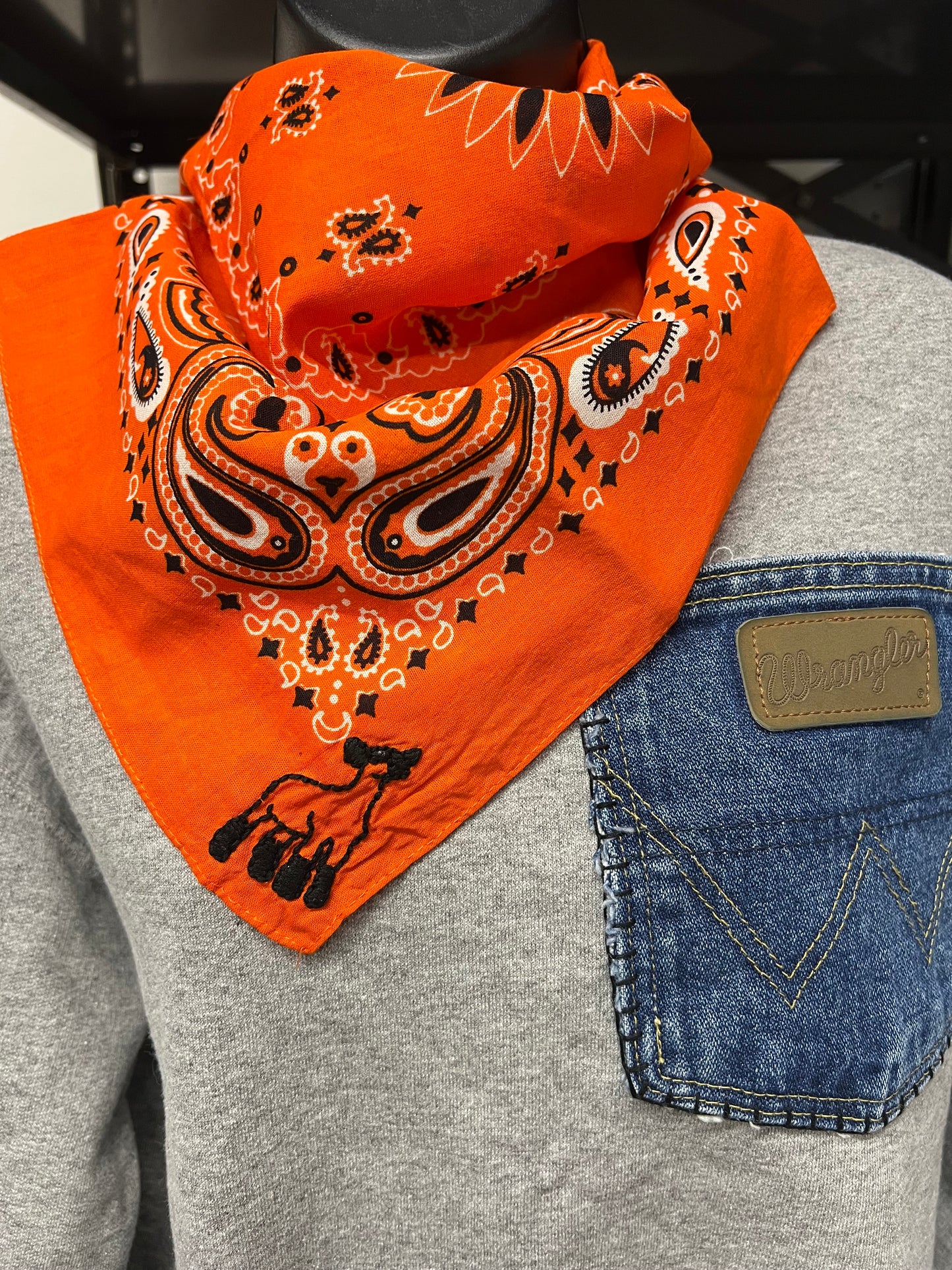 Hand embroidered bandana