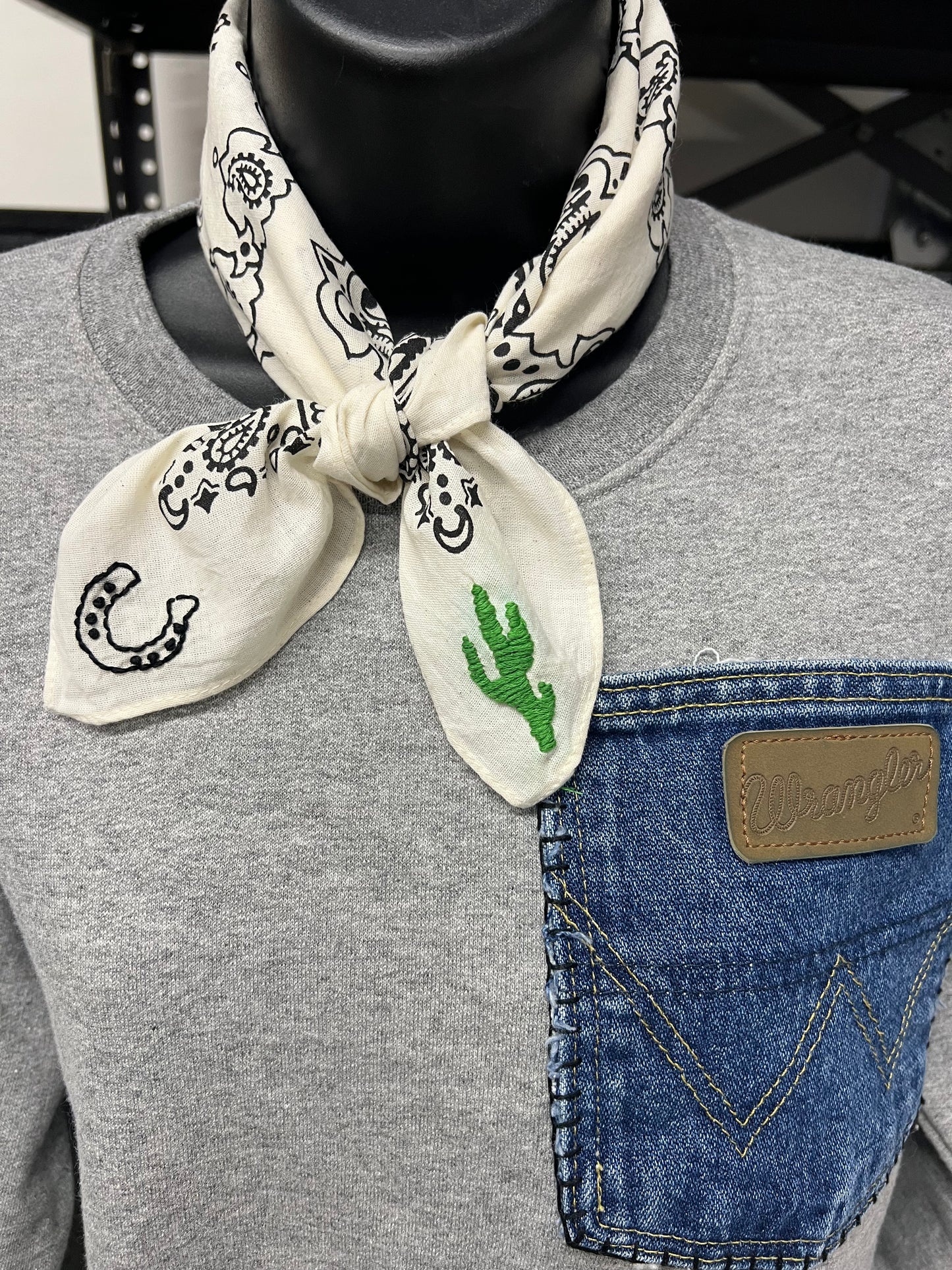 Hand embroidered bandana