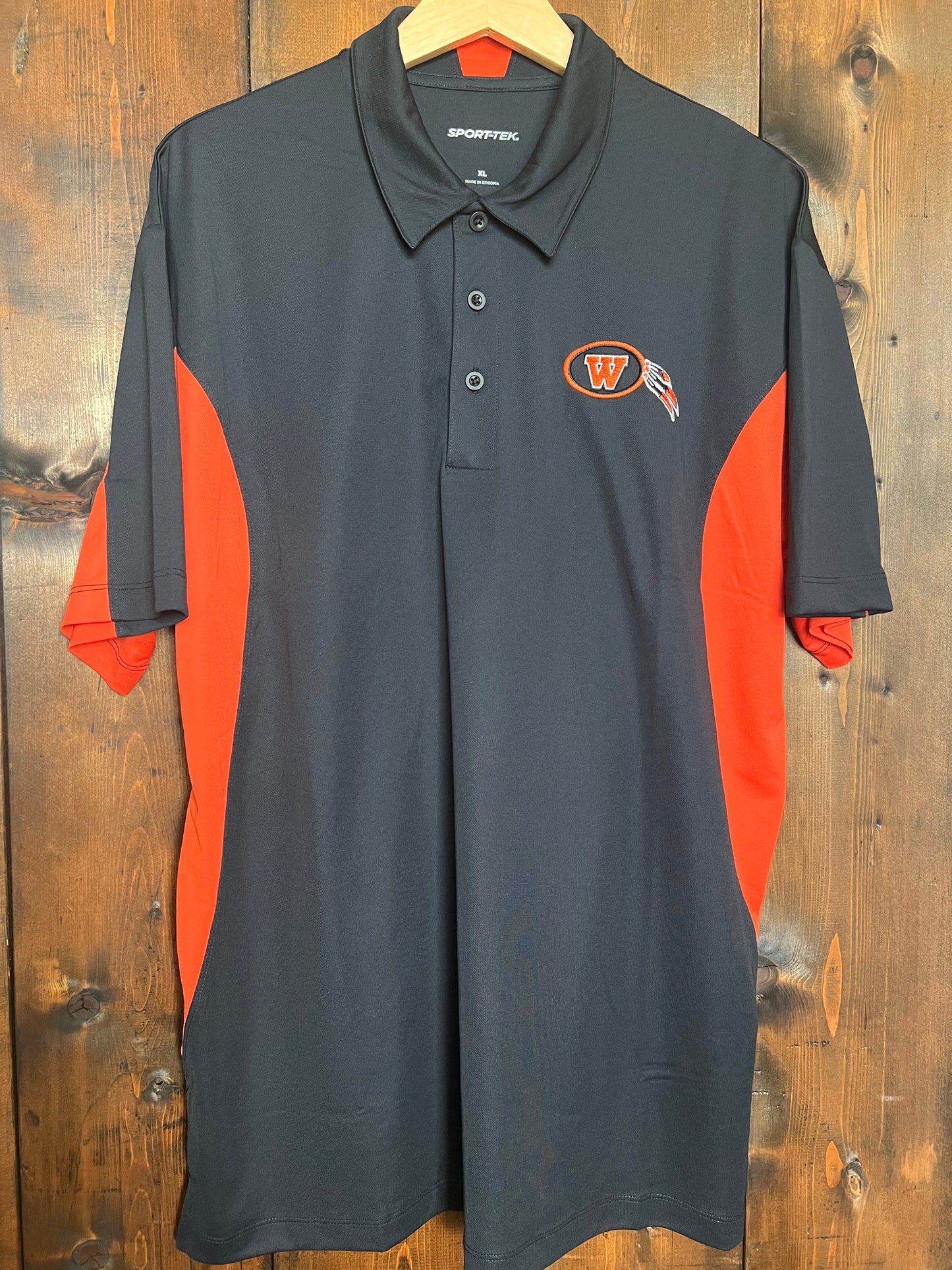 Adult black/orange polo