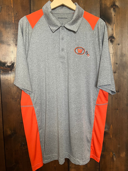 Adult gray/orange polo