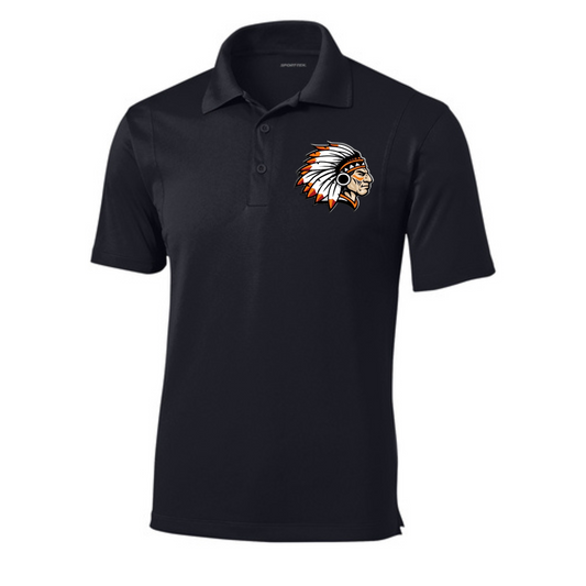 Adult black warrior head polo