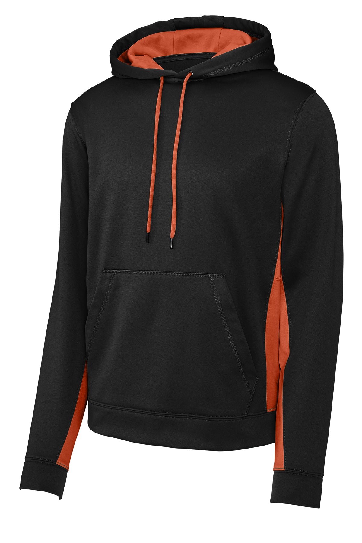 Orange/ black colorblock hoodie