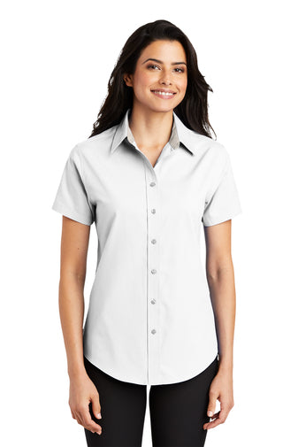 4-H White Women's Short Sleeve Button Up