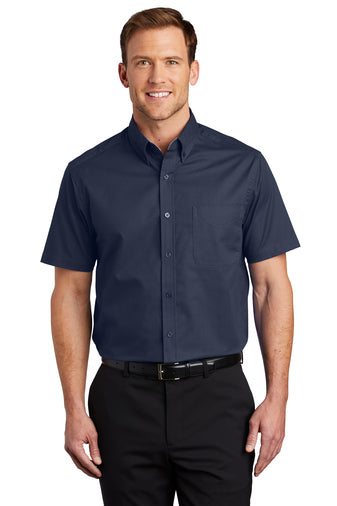 FFA Navy Men's Short Sleeve Button Up